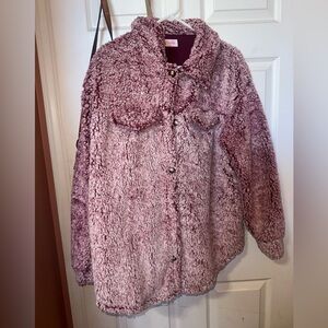 Pink Lily Burgundy Shacket